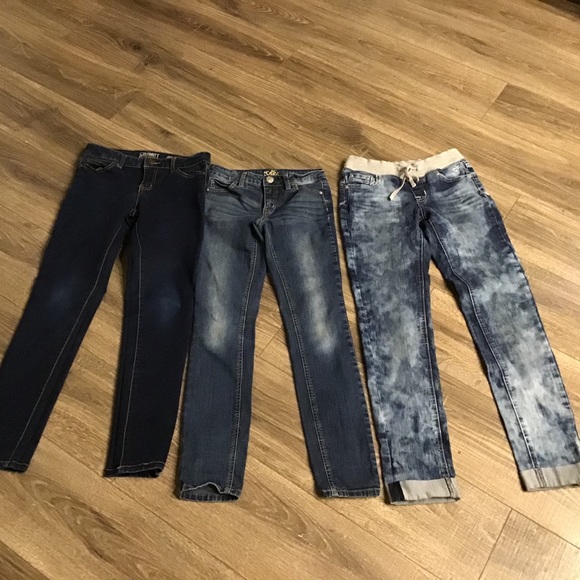 👧🏻 3 PAIRS OF GIRLS JUSTICE/CELEBRITY PINK JEANS - Picture 1 of 4